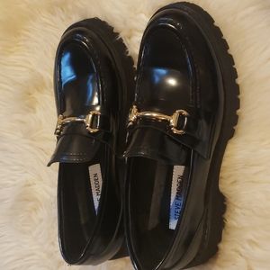 Steve Madden Lando Black Leather Loafers